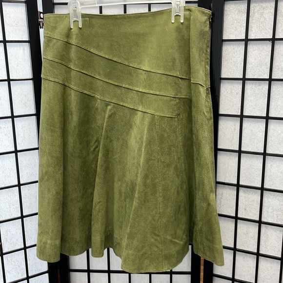 Leather Skirt, By Alice Blue, Full, Deep Green, XXL - Picture 1 of 6